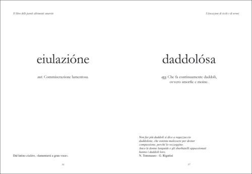 Sabrina D'Alessandro "Il Libro delle Parole Altrimenti Smarrite", Eiulazione daddolosa, Rizzoli 2011