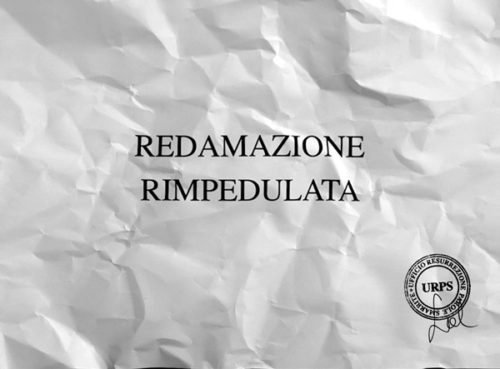 Sabrina D'Alessandro, “REDAMAZIONE RIMPEDULATA”, video 2015, URPS, Ufficio Resurrezione Parole Smarrite, Divisione Mutoparlante, SkyArte 2016