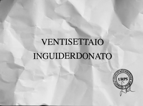 Sabrina D'Alessandro, “VENTISETTAIO INGUIDERDONATO”, video 2015, URPS, Ufficio Resurrezione Parole Smarrite, Divisione Mutoparlante, SkyArte 2016